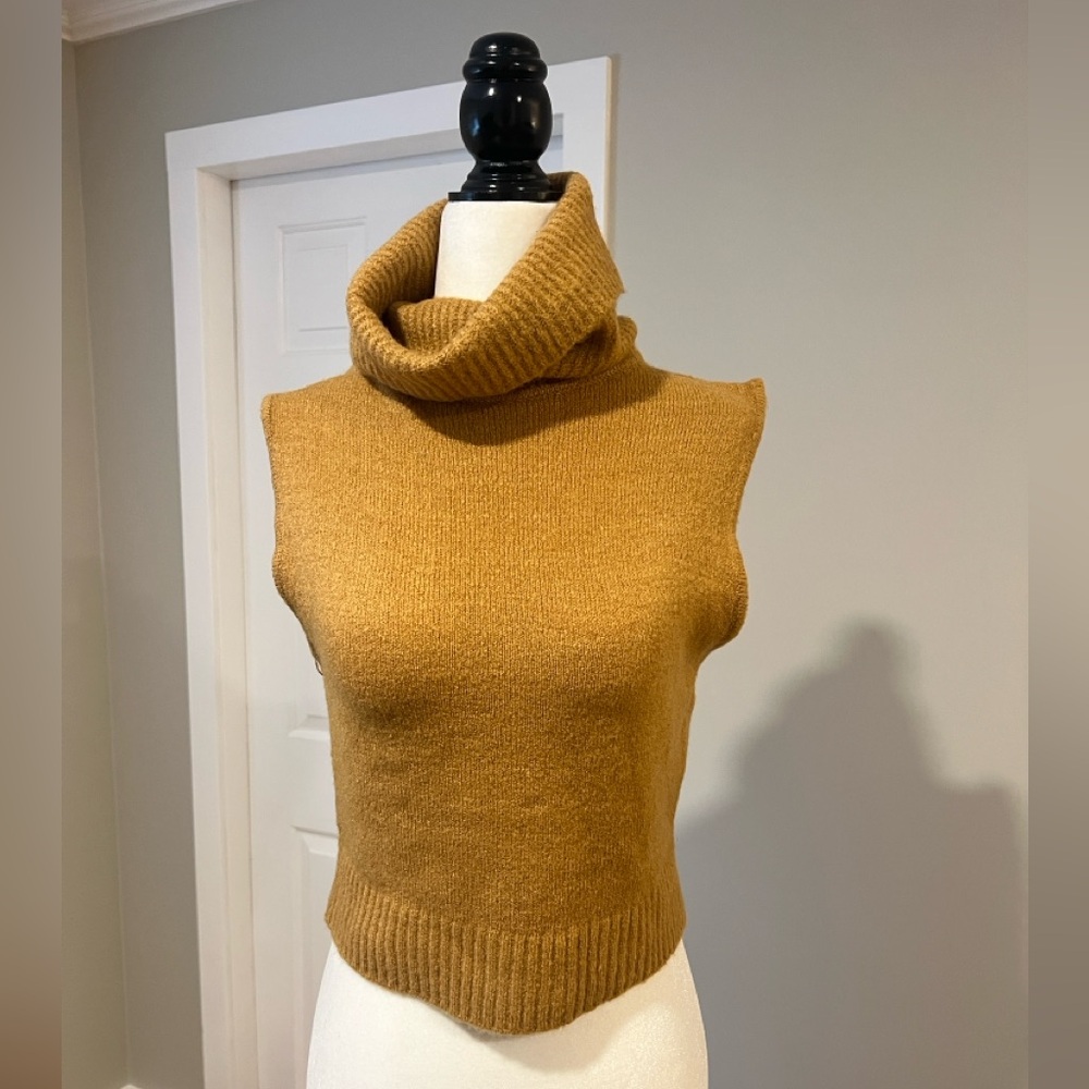 Mustard Turtleneck Sweater Vest